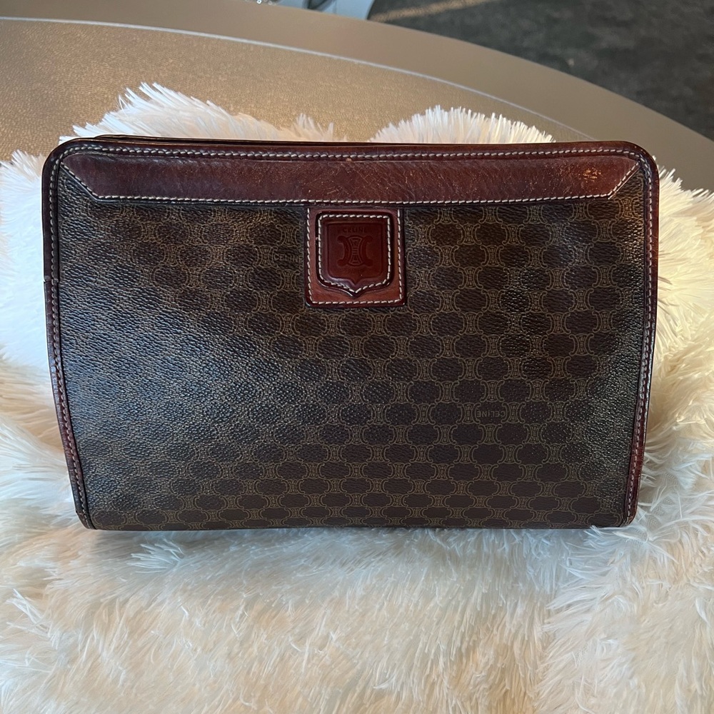 EUC Celine Clutch Bag. Excellent condition. Coated Canvas & Calfskin. Classic!!!